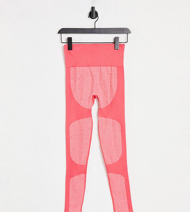 Love & Other Things Petite Gym Seamless Contrast Leggings In Pink