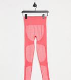 Love & Other Things Petite Gym Seamless Contrast Leggings In Pink
