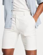 Asos Design Slim Smart Shorts In Light Gray