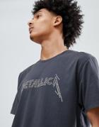 Asos Design Metallica Relaxed T-shirt - Gray