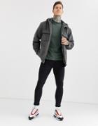 Asos Design Jacket In Wool Mix With Gray Faux Fur Lining-grey