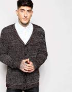 Asos Cardigan In Twist Yarn - Bugundy Twist