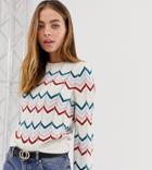Asos Design Petite 70s Chevron Sweater - Multi