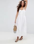 Asos Linen Maxi Dress - White