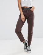 Asos Original Mom Jeans In Choco Wash - Brown