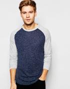 Selected Homme Contrast Raglan Long Sleeve T-shirt - Charcoal