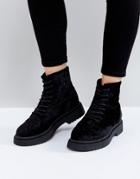 Asos Adventure Lace Up Ankle Boots - Black