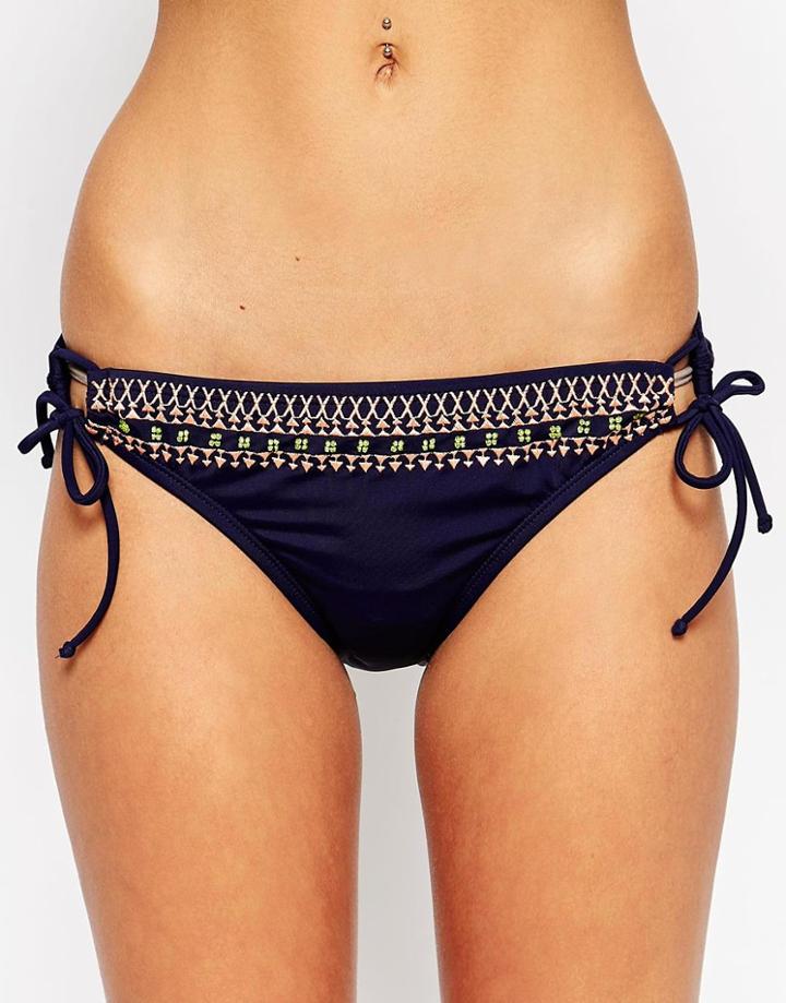 Bikini Lab Mix Adjustable Hipsster Bikini Bottom - Indigo