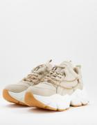 Buffalo Binary Chunky Sneakers With Chain Detail In Beige-neutral