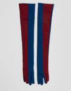 Asos Design Colourblocked Extra Long Glove - Navy