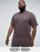 Le Breve Plus Logline Curved Hem Marl T-shirt - Purple