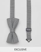 Reclaimed Vintage Inspired Bow Tie In Houndstooth - Black