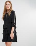 Y.a.s Silla Shirt - Black Striped