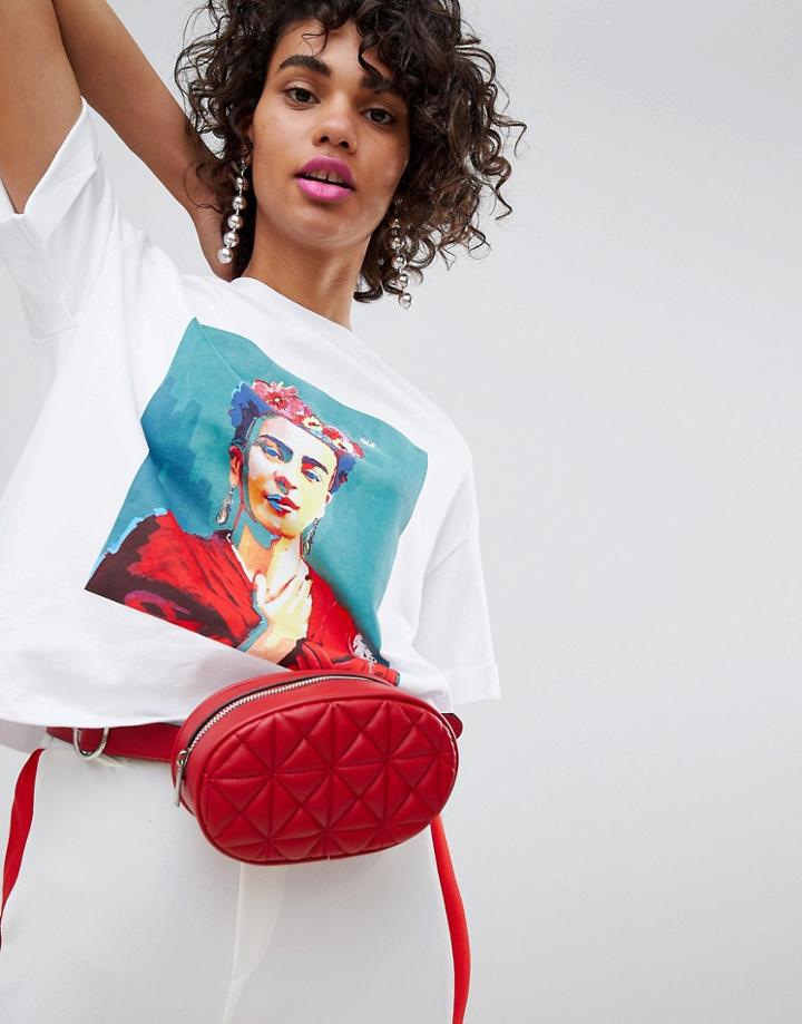 Stradivarius Frida Portrait T-shirt - White