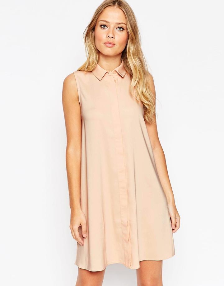 Asos Sleeveless Shirt Dress - Black