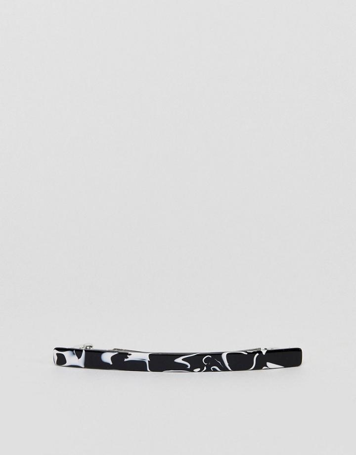 Asos Design Faux Marble Barette Hair Clip - Multi