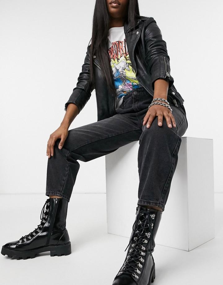 Only Troy Tapered Leg Jeans In Black