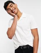 Asos Design Revere Polo In Off White