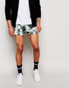 Asos Jersey Shorts In Extreme Short Length With Print - Gray