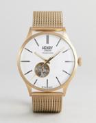 Henry London Automatic Mesh Watch In Gold - Gold