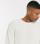 Asos Design Tall Oversized Fisherman Rib Sweater In White