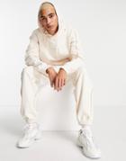 Adidas Originals Tonal Textures Hoodie In Off-white With Back Logo