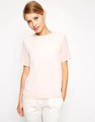 Asos T-shirt With Woven Layer And Sheer Sleeves - Green