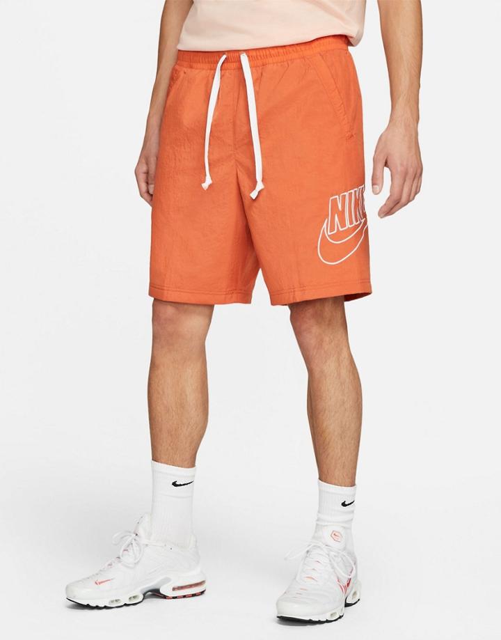 Nike Alumni Woven Shorts In Terracota-red
