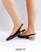 Faith Wide Fit Aaliyah Pointed Flat Shoes - Black
