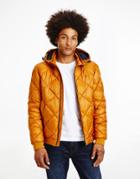 Tommy Hilfiger Diamond Quilted Hooded Puffer Jacket In Gold