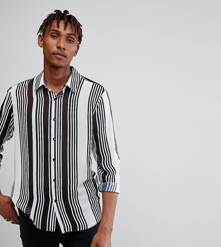 Reclaimed Vintage Inspired Shirt In White Stripe Reg Fit - White