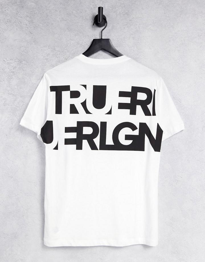 True Religion Back Print Crew Neck T-shirt-white