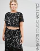 Truly You Co-ord Lace Crop Top - Black