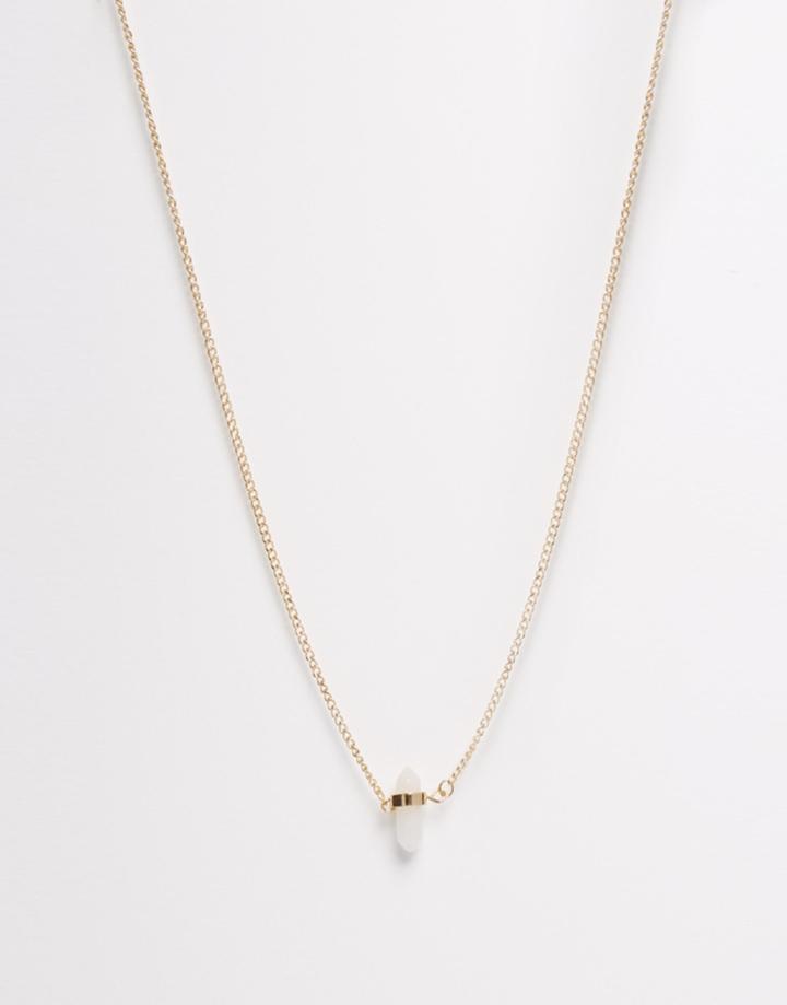 Asos Pretty Shard Necklace - Pink