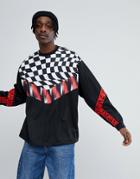 Asos X Star Wars Oversized Poly Tricot Sweatshirt With Printed Tape & Checkerboard - Black
