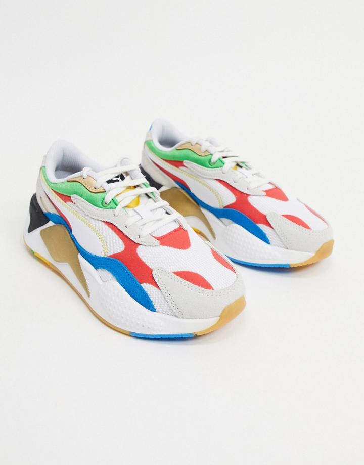 Puma Rs-x3 Sneakers In White And Red