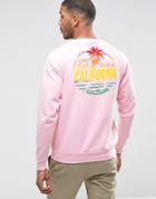 Wetts Crew Sweat With California Back Print - Pink