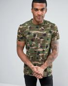 New Era T-shirt With All Over Camo Print - Green