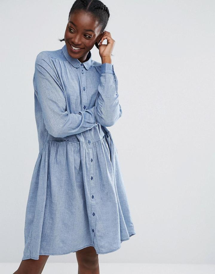 Monki Smock Dress - Blue
