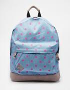 Mi-pac Backpack In Demin Chambray And All Over Polka Dot - Denim Polka