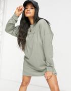 The Couture Club Archive Logo Oversized Long Sleeve T-shirt Dress-green