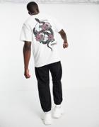 Hnr Ldn Snake Back Print T-shirt In White