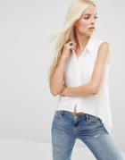 Noisy May Cana High Low Shirt - White