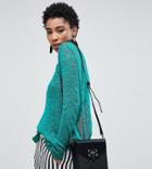 Vero Moda Tall Knitted Sweater With Split Back - Green