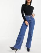 & Other Stories Treasure Organic Cotton Long Wide Leg Jeans In Vikas Blue-blues