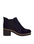 Asos Atmosphere Leather Chelsea Ankle Boots - Navy