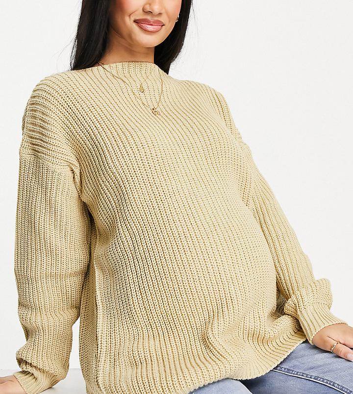 Glamorous Bloom Scoop Back Sweater In Oatmeal-neutral