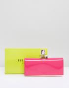 Ted Baker Pearl Bobble Patent Matinee Wallet - Pink