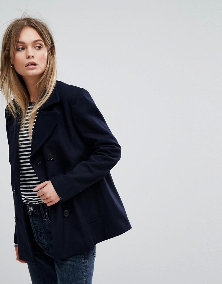 Selected Short Wool Jacket - Navy
