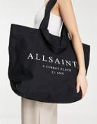 Allsaints Oversized Tote Bag In Shiny Black
